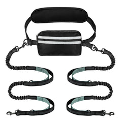 Yicostar hands-free two-dog leash in use for safer, hands-free walking