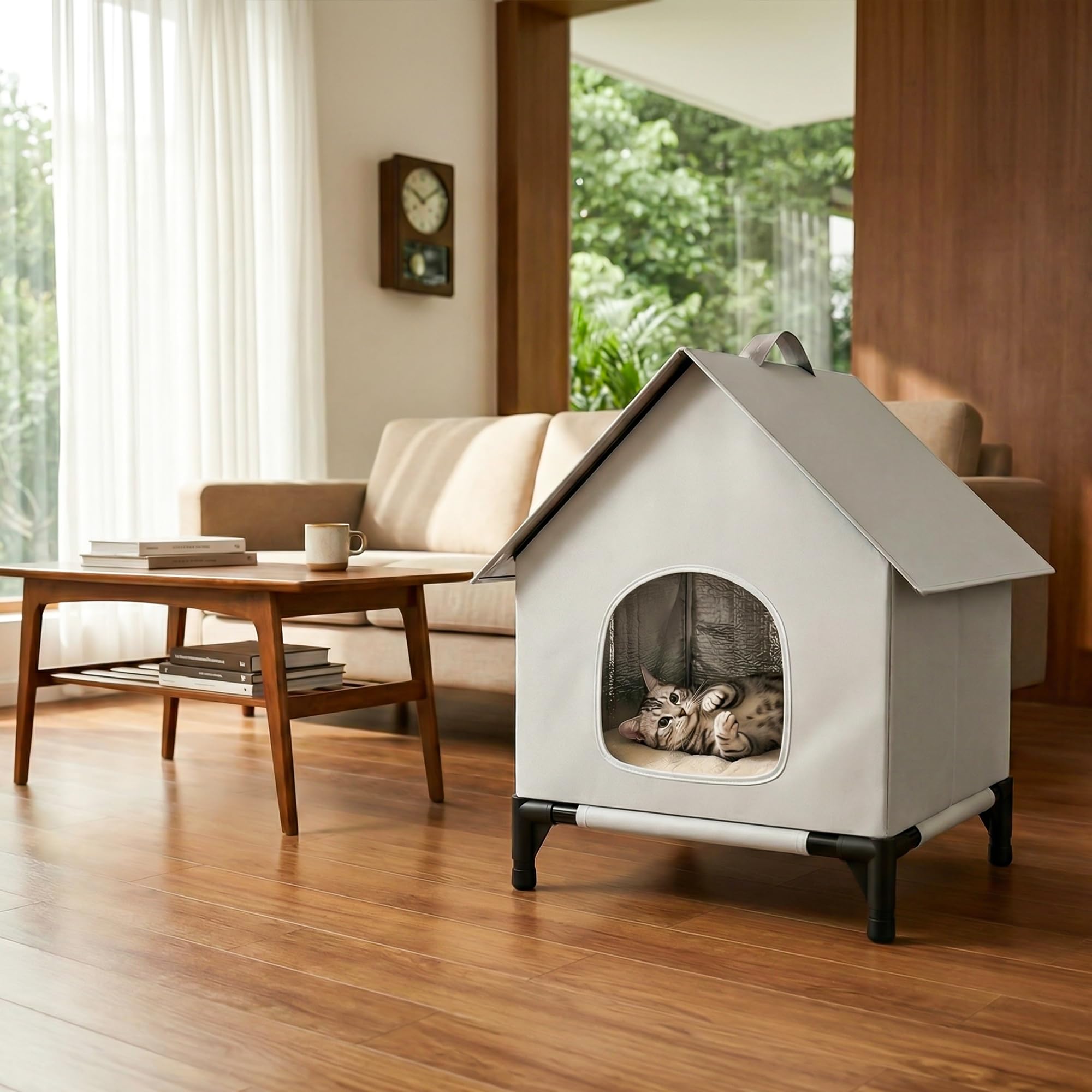 YIDAXIS cat house suited for indoor and outdoor spaces.