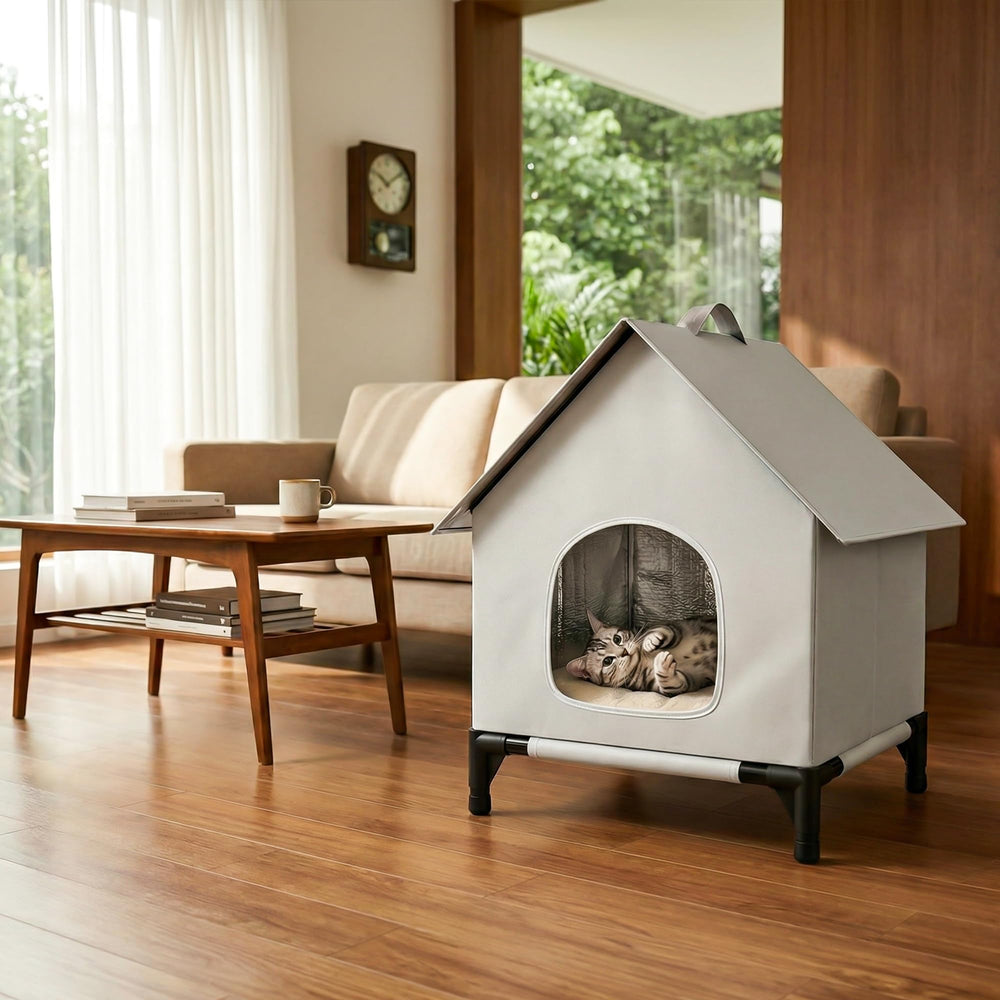 YIDAXIS cat house suited for indoor and outdoor spaces.