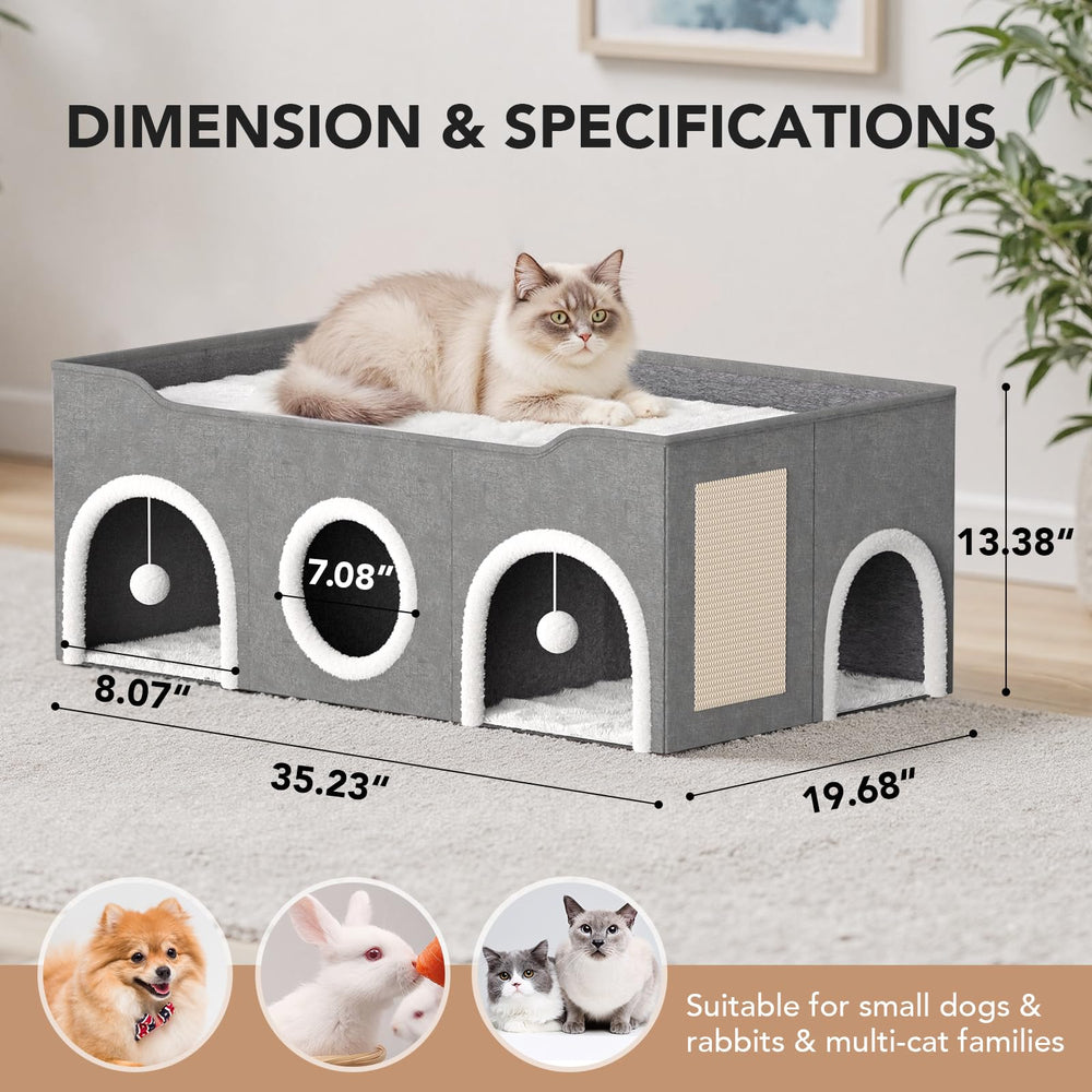 YIDAXIS Three-room cat condo offers private space for multiple pets.