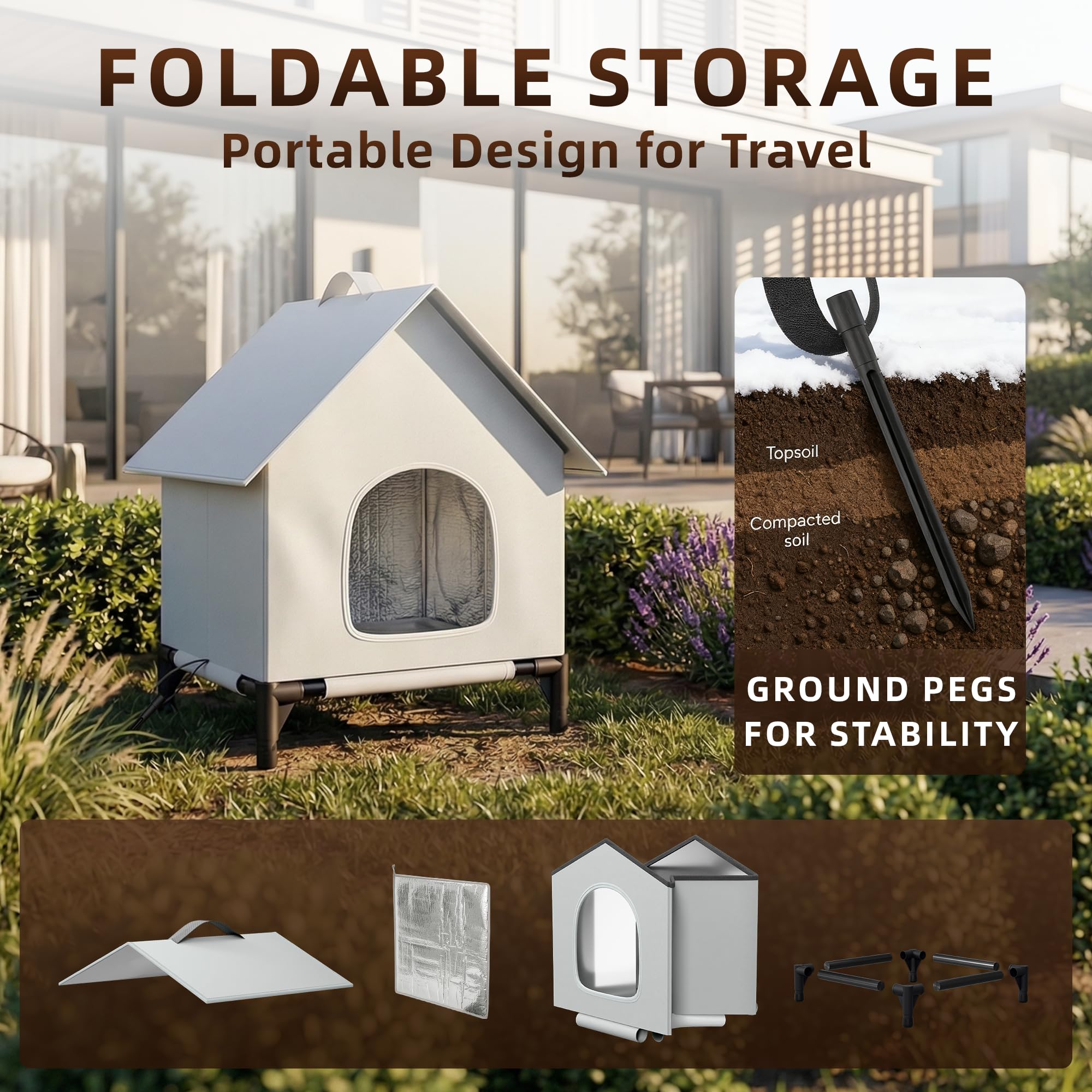 YIDAXIS cat house weatherproof design for outdoor use.