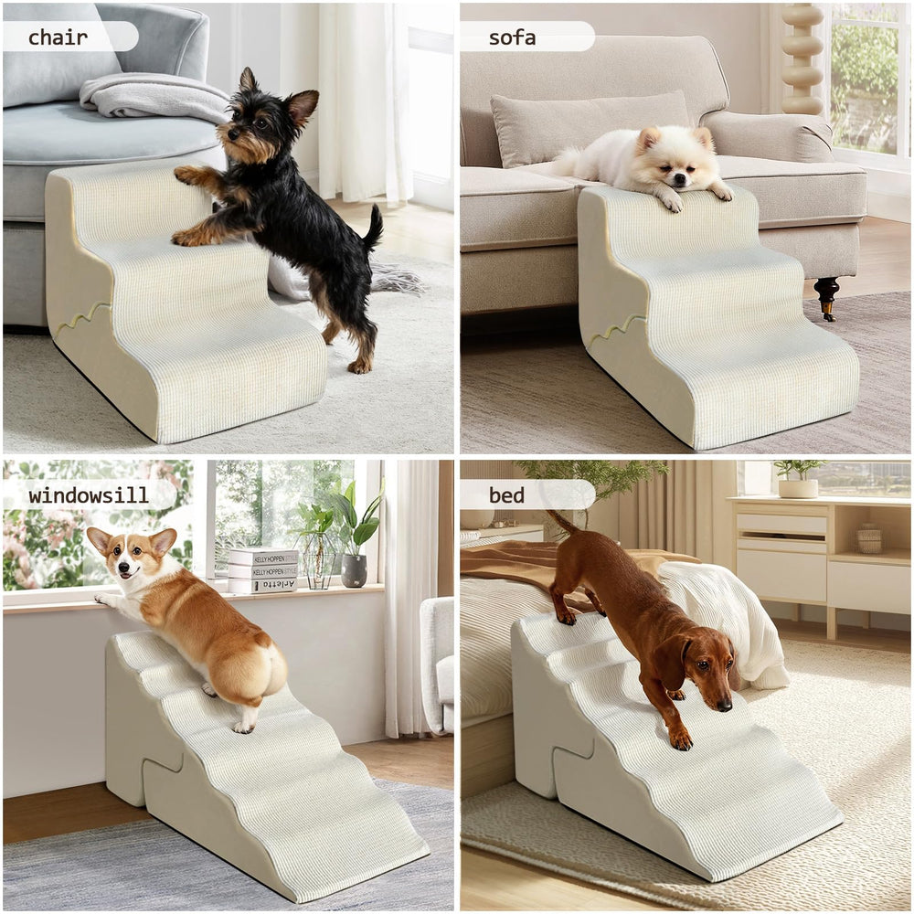YIDAXIS beige couch-friendly dog stairs fit living spaces
