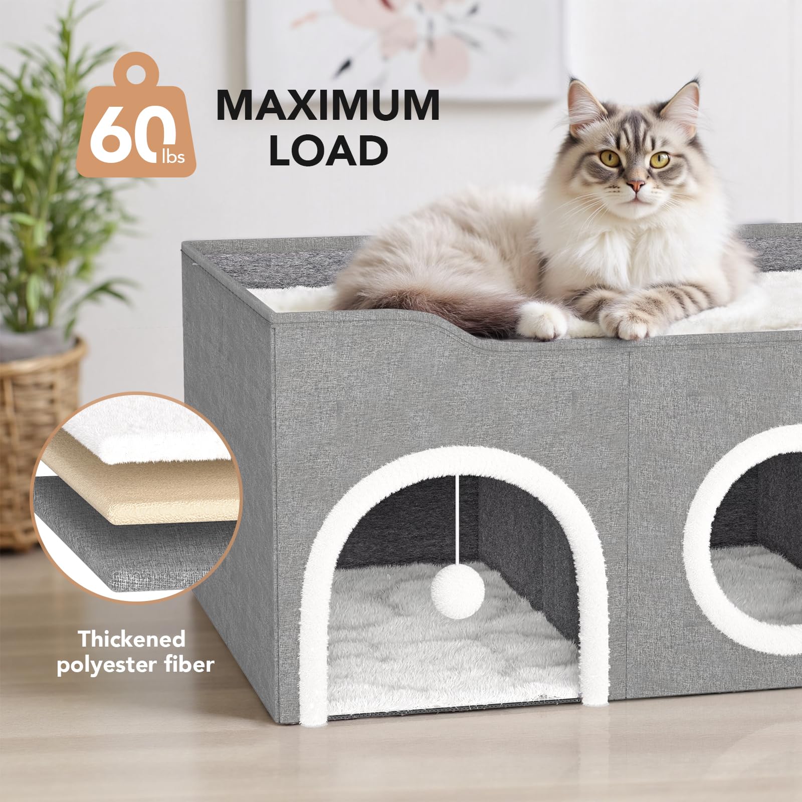 YIDAXIS Fluffy ball hanging offers interactive fun for cats.
