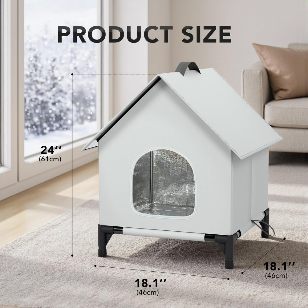 YIJIETON insulated weatherproof cat shelter highlights thermal layers for warmth.