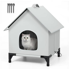 YIJIETON cat house outdoors indoors with raised base for dry comfort.