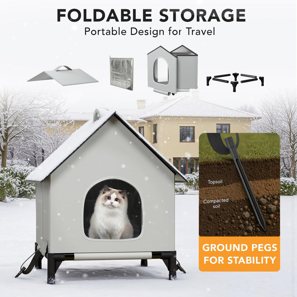 YIJIETON cat house self-warming concept offers cozy warmth in cold weather.