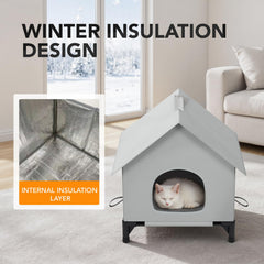 YIJIETON weatherproof cat house protects against wind and rain for shelter.