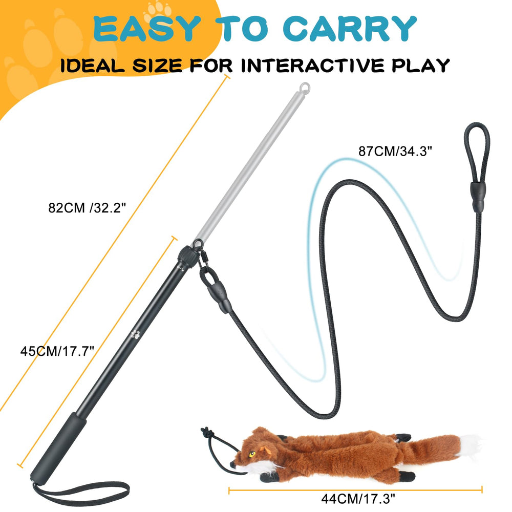 YILAKO Flirt Pole with durable nylon rope for long-lasting tug games.