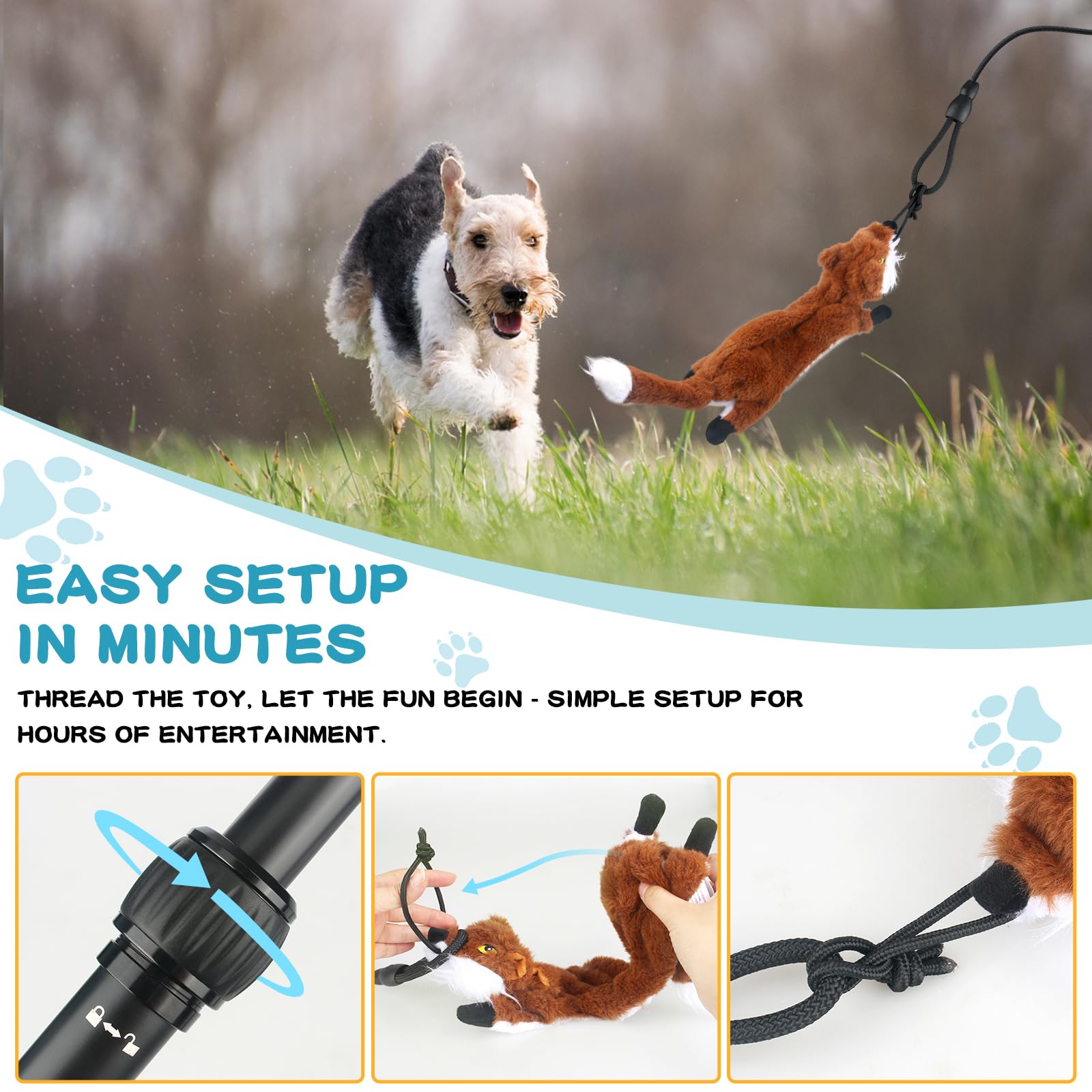 YILAKO Flirt Pole supports agility training and obedience practice.