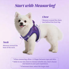 YIMEIS dog harness with 360-degree reflective trim purple for night visibility