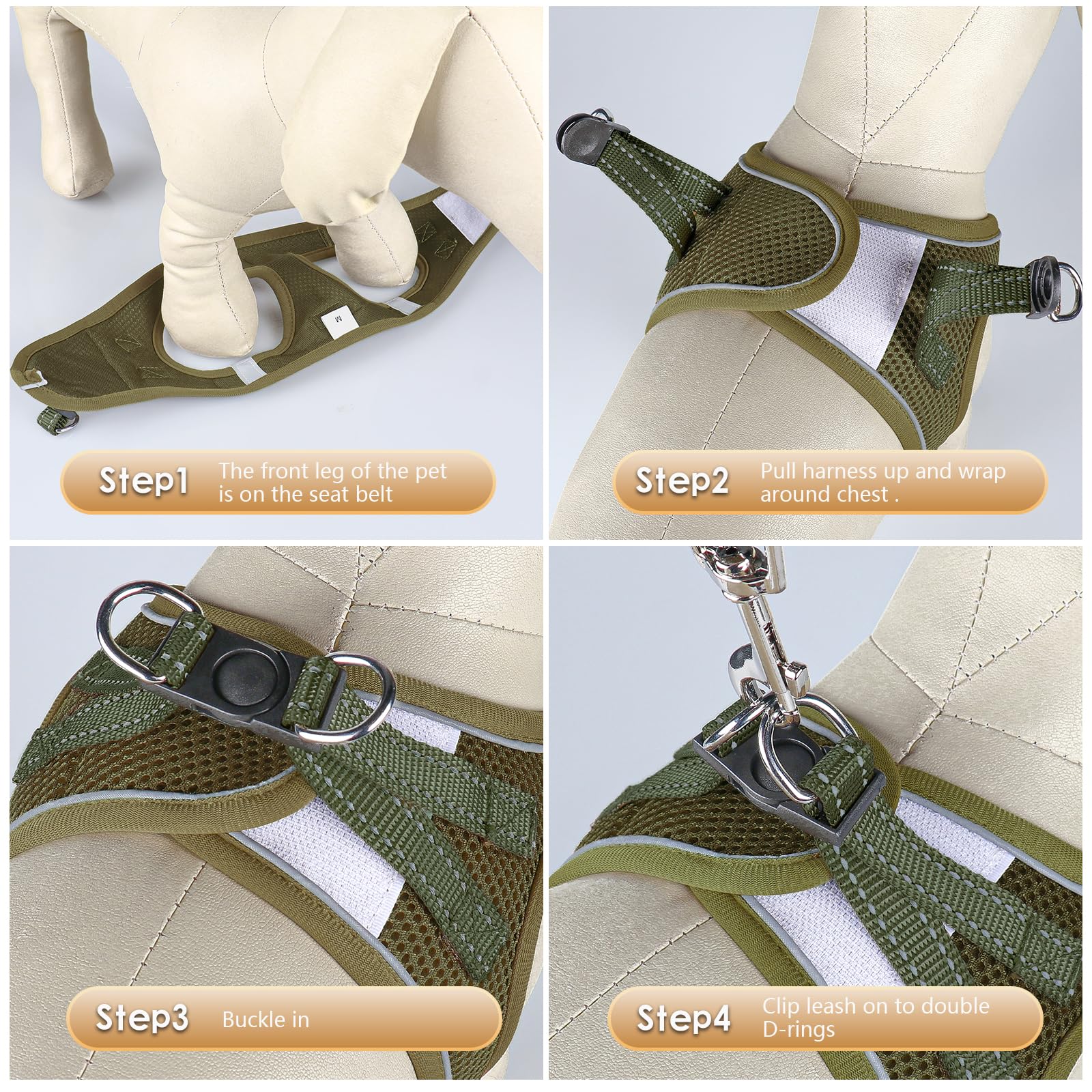 YIMEIS dog leash army green extended length highlights safety and easy control at night