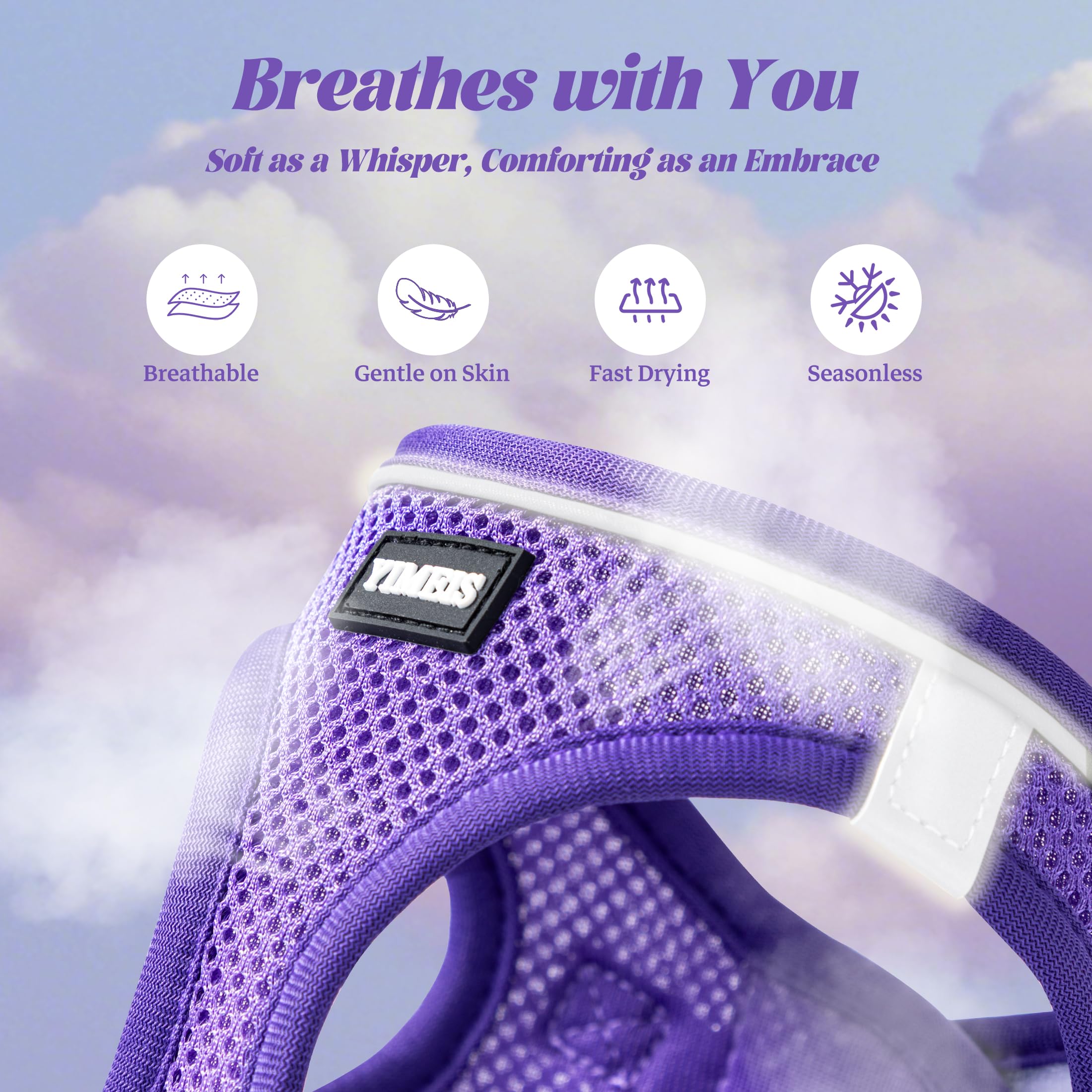 YIMEIS leash 5ft reflective purple enhances visibility during walks