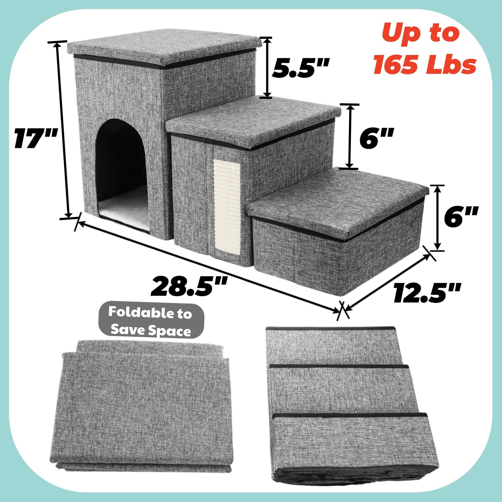 YIMITEE foldable pet ramp shown for travel-friendly use.