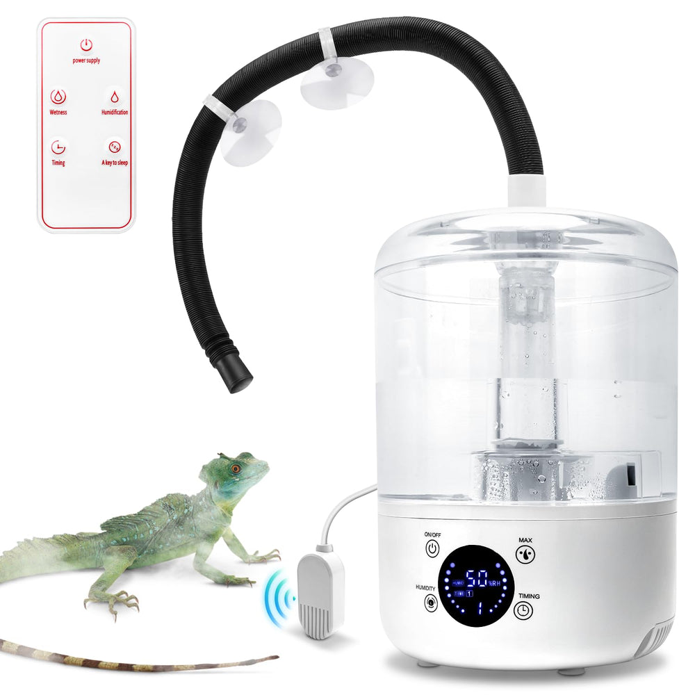 YINDUZ Reptile Humidifier front view showing compact footprint for terrarium setups