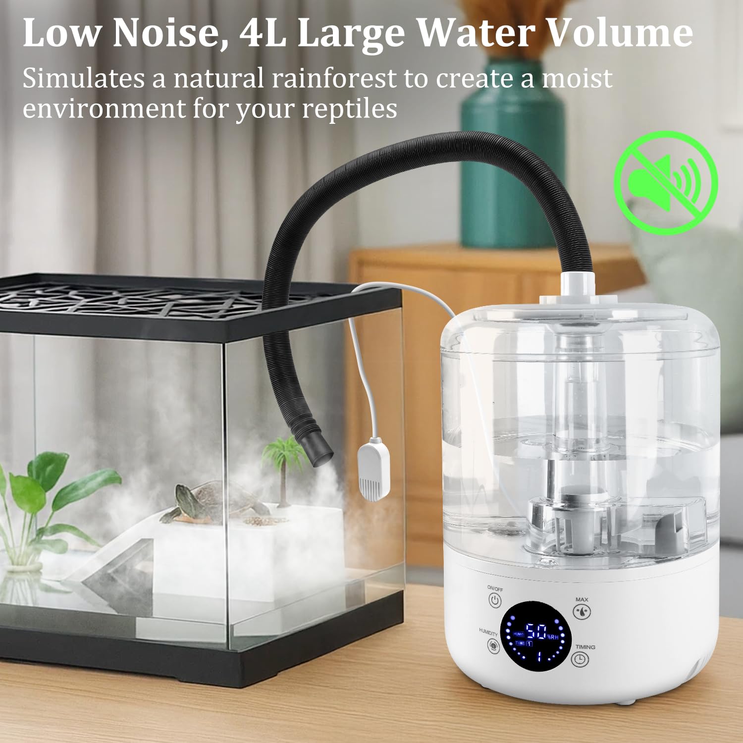 YINDUZ Reptile Humidifier top-fill design enabling easy refilling without leaks