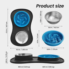 YINEYA all-in-one feeding station shows bowls and mat in a compact setup