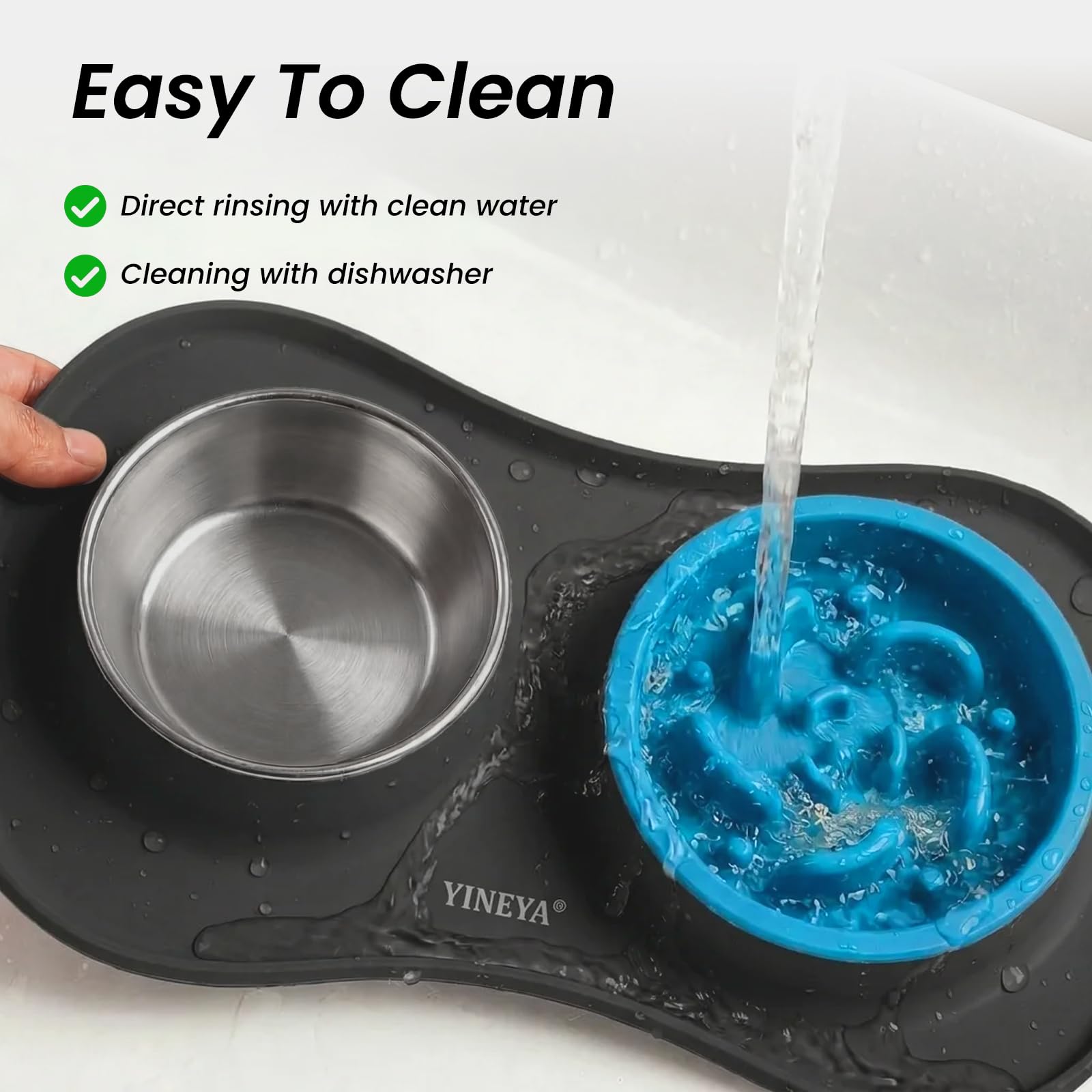 YINEYA detachable slow feeder bowl for easy cleaning