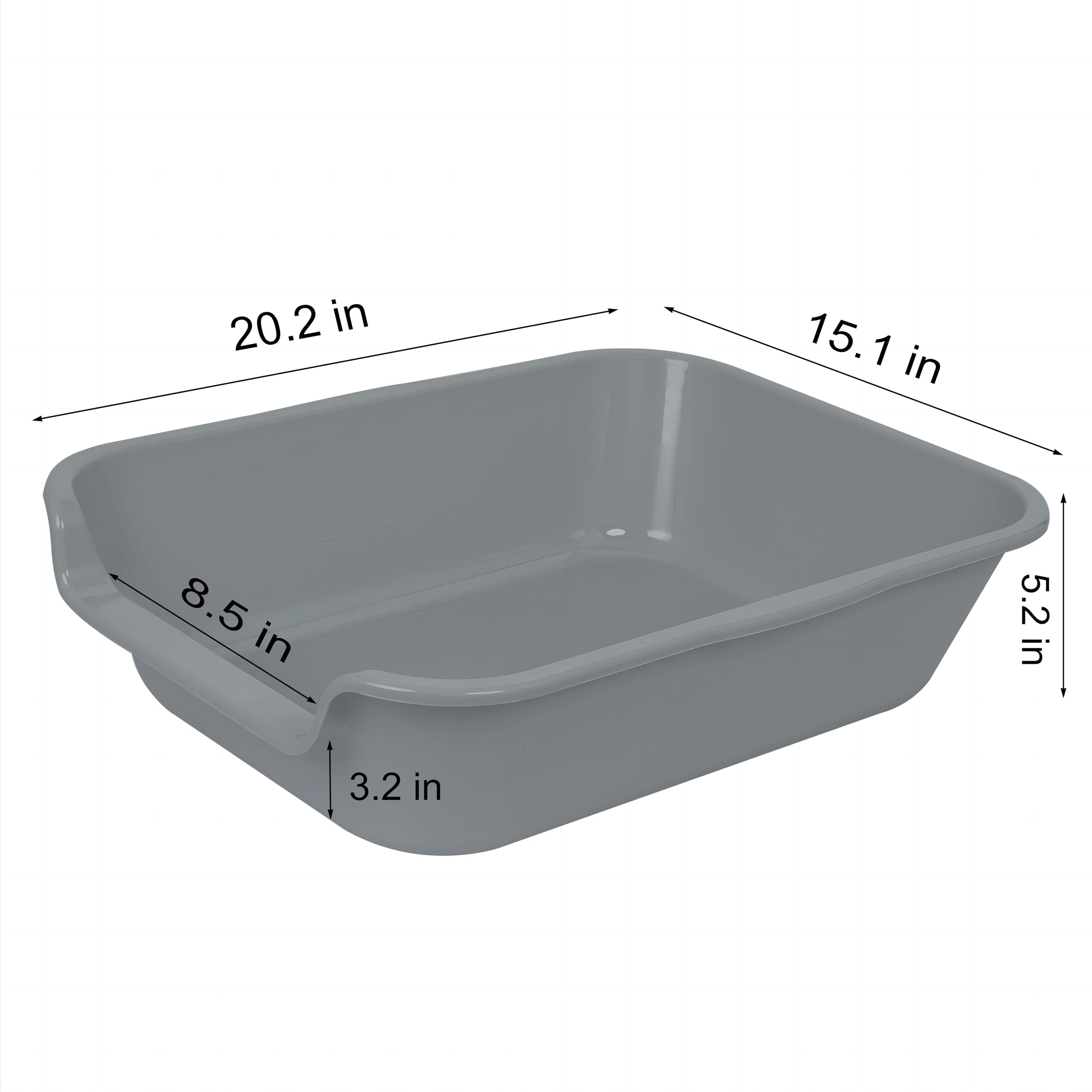 Ying Tutu ABS-material litter box gray close-up, durable and easy-to-clean surface.