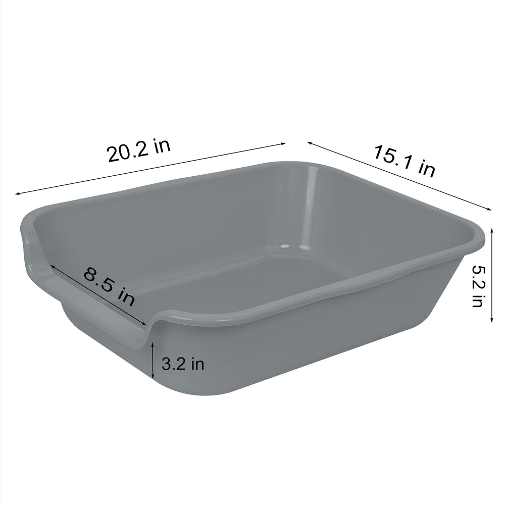 Ying Tutu ABS-material litter box gray close-up, durable and easy-to-clean surface.