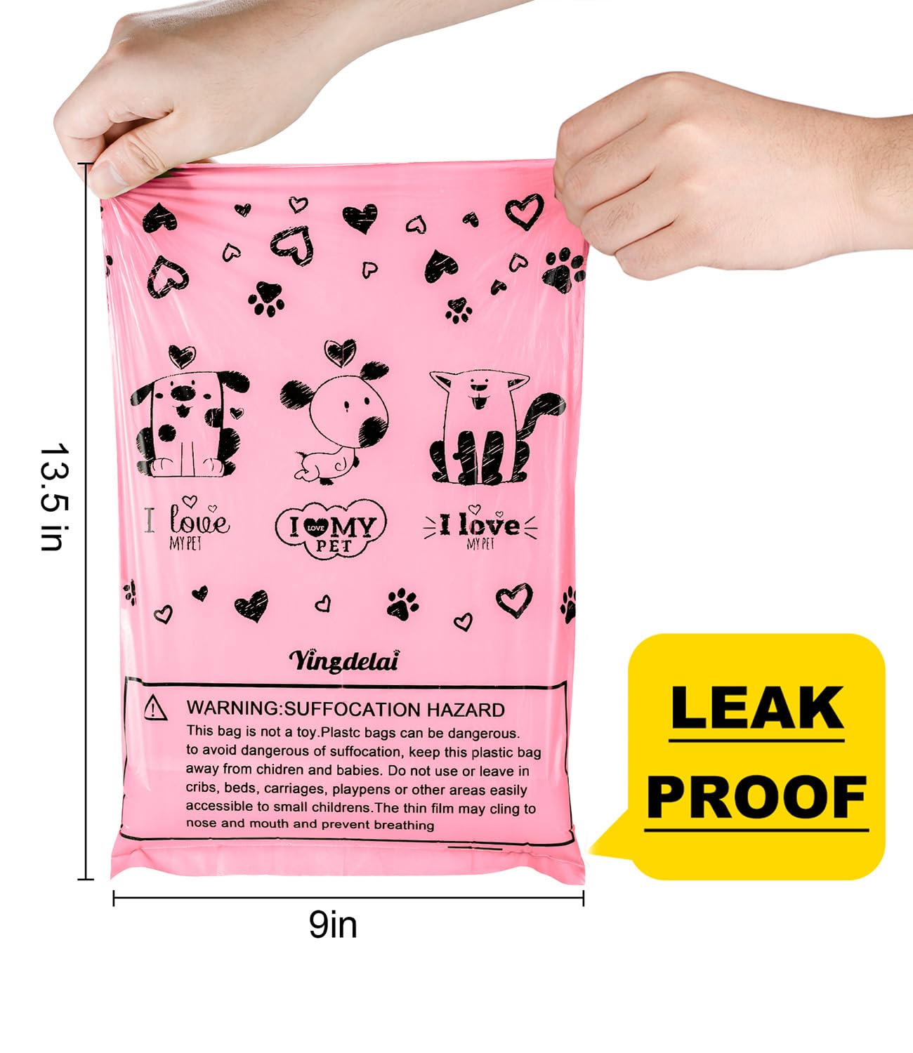 Yingdelai 13.5x9 inch bags providing ample space for larger waste