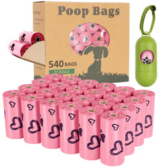 Yingdelai pink poop bag rolls with dispenser for convenient cleanup on walks