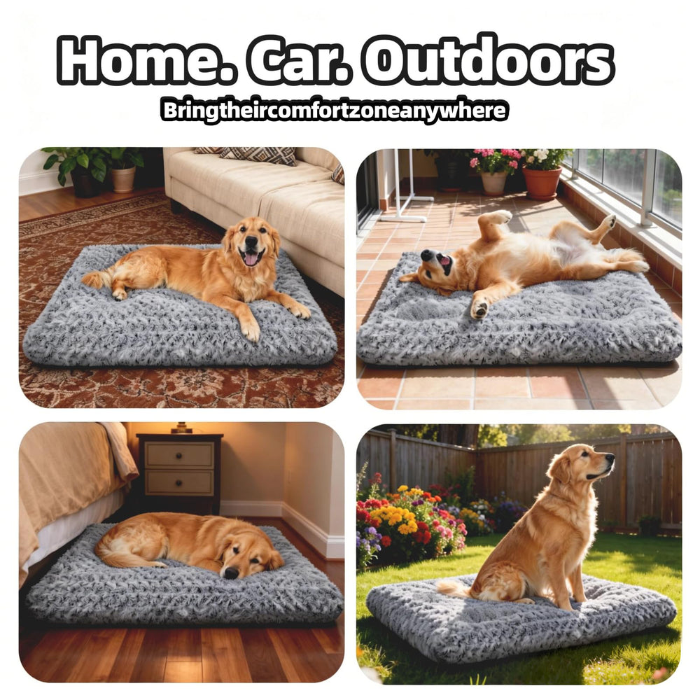 Yintrest Large Dog Bed Deluxe Plush versatile-use image for home, crate, and travel.