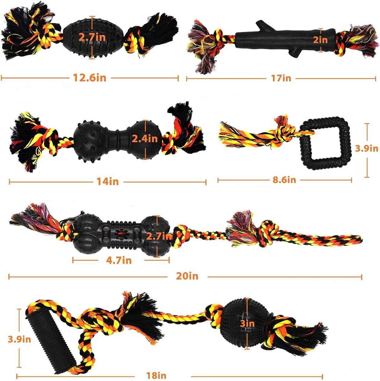 Yipetor convex-design toys encourage supervised tug and fetch sessions.