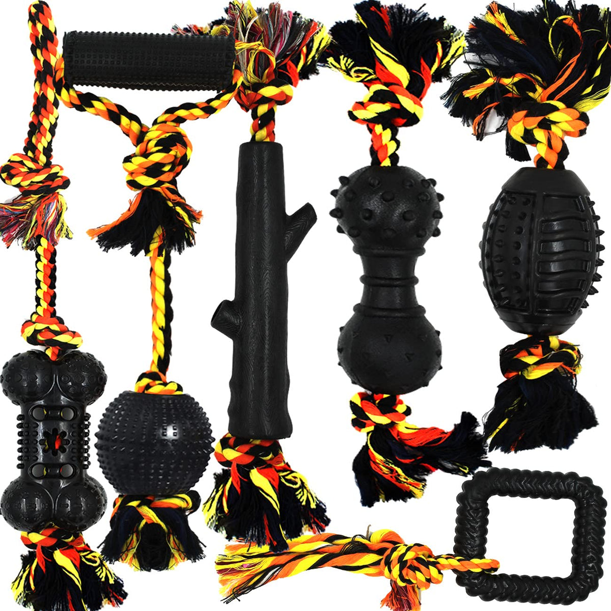 Yipetor durable dog chew toys 6-pack for fetch and teething.