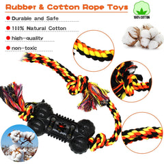 Yipetor rope and rubber chew toys support interactive play and dental massage.