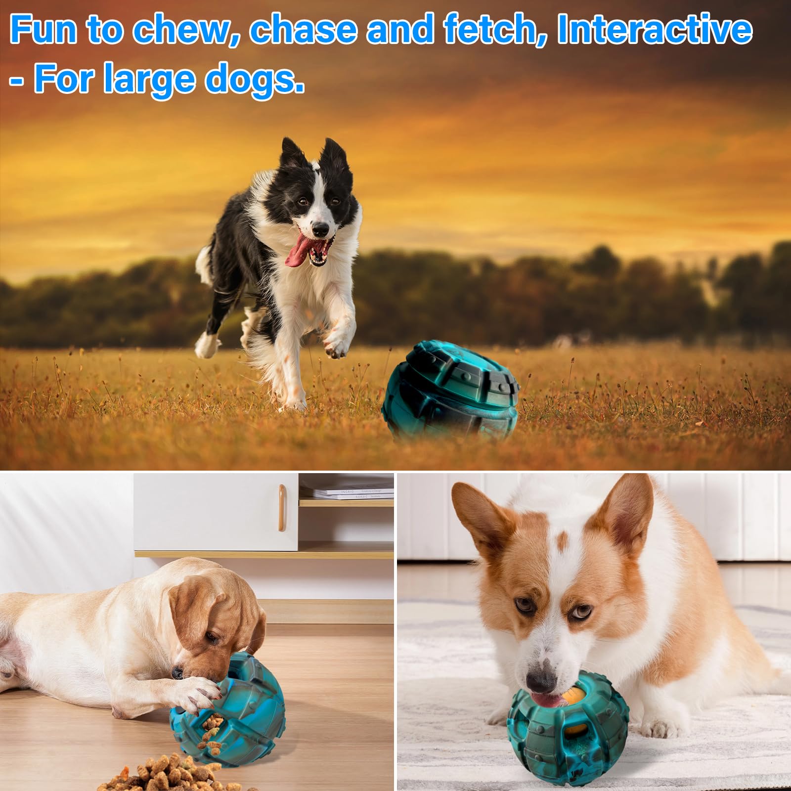 Yipetor frozen treat dispensing dog toy durable rubber for safe play.