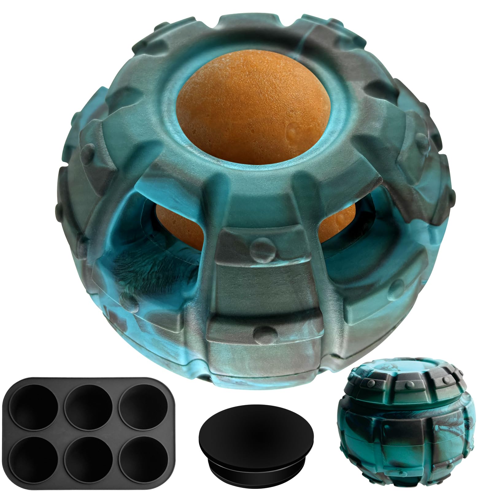 Yipetor frozen treat dispensing dog toy with middle opening for long-lasting treats.