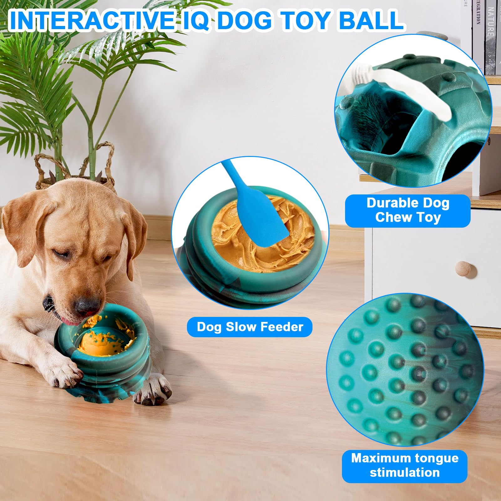 Yipetor frozen treat dispensing dog toy slow-feeder lid for extended licking.