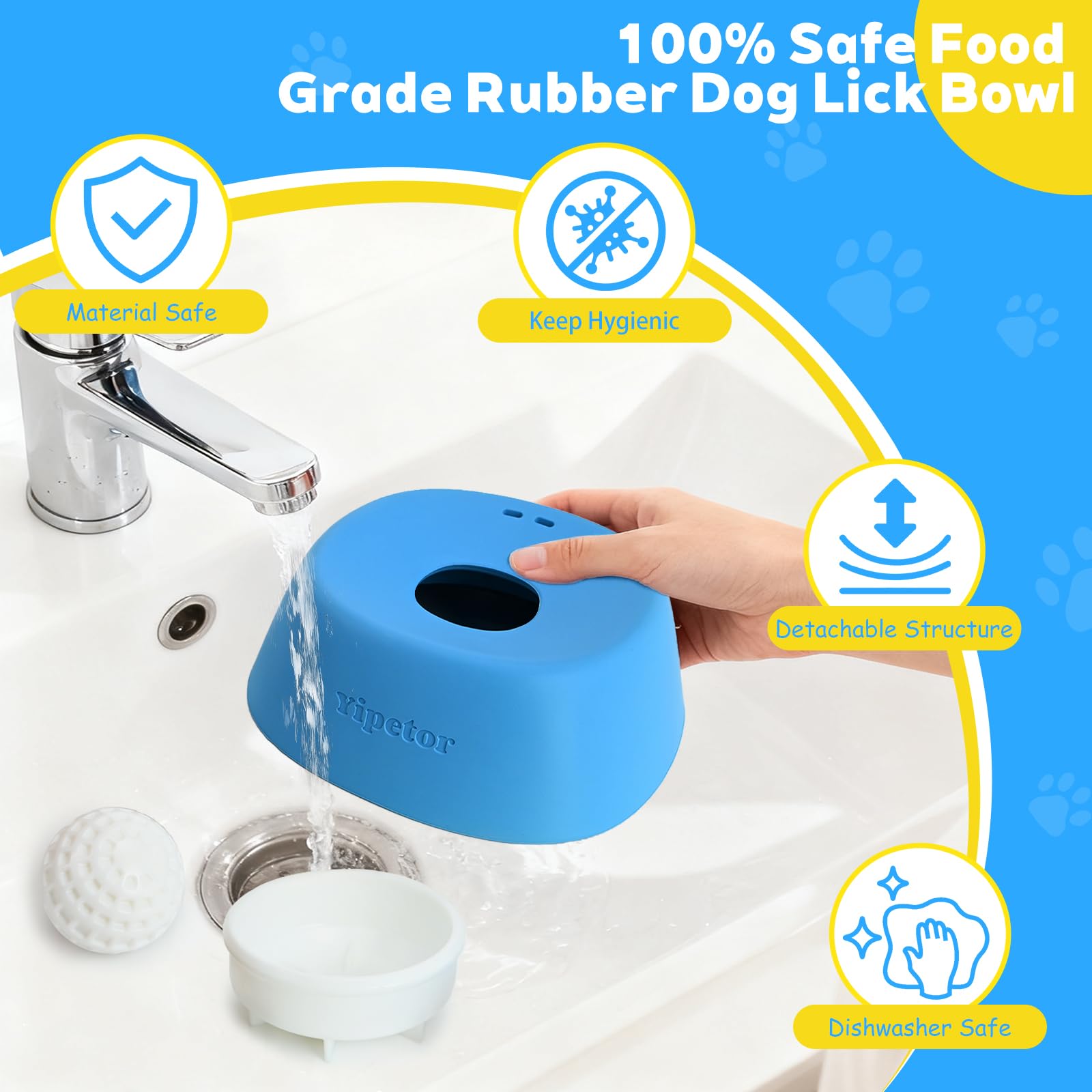 Yipetor large medium small breeds bowl supports all dogs during meals.