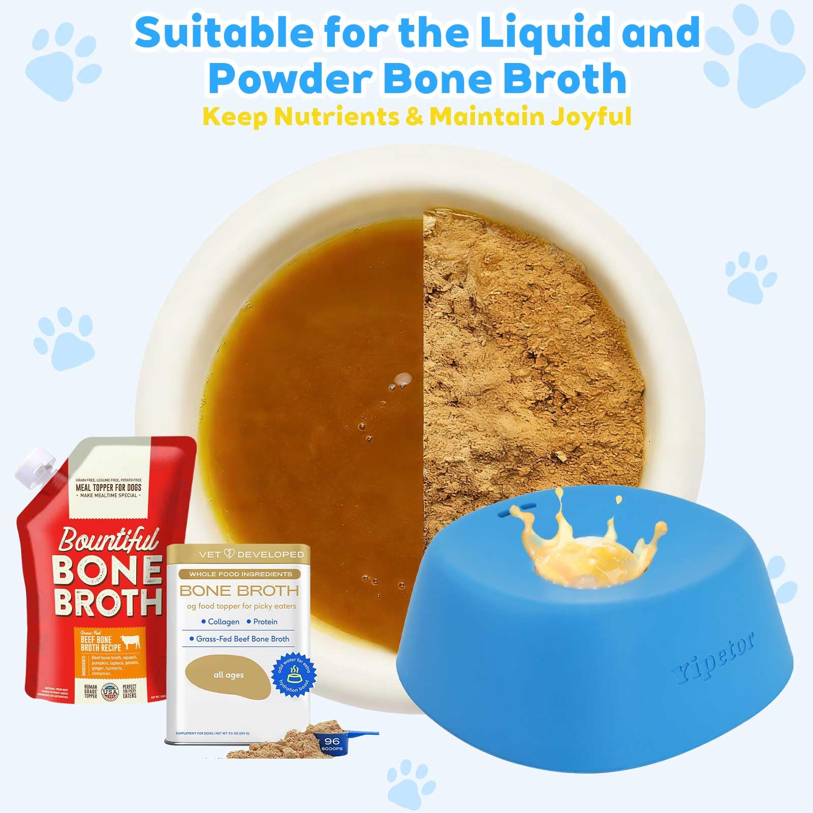 Yipetor silicone lid dog bowl ball contained prevents ball removal and spills.