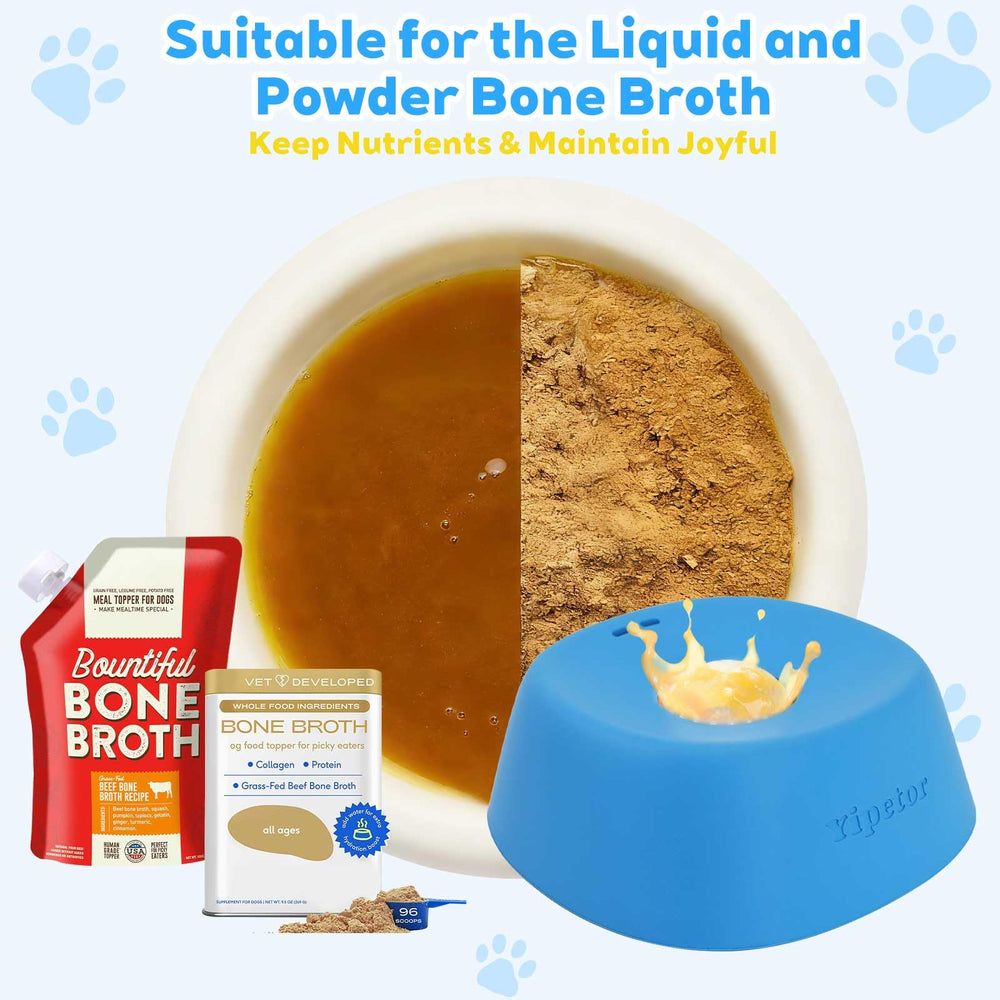 Yipetor silicone lid dog bowl ball contained prevents ball removal and spills.