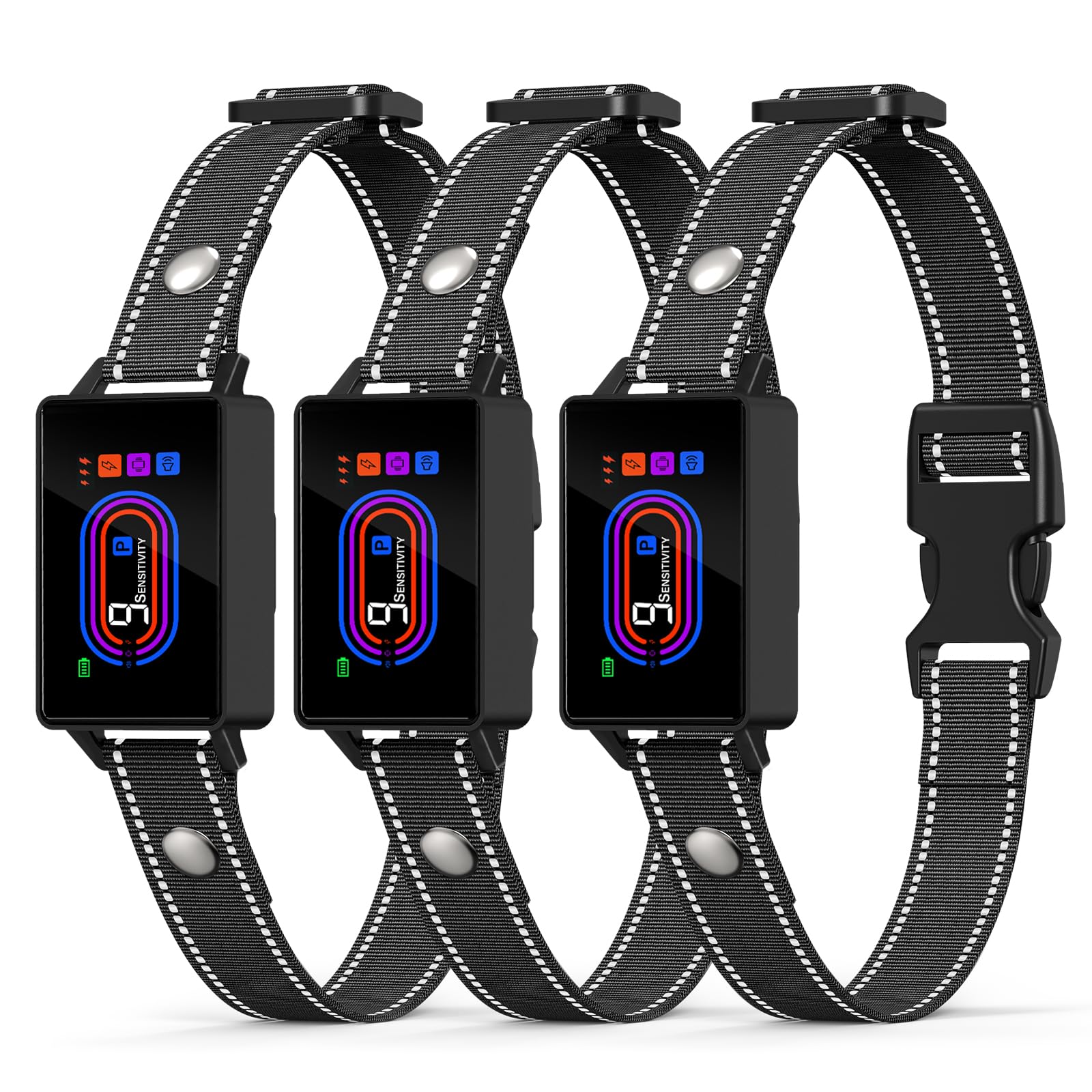 Yipilu 3-pack bark collars displayed together for multi-dog homes
