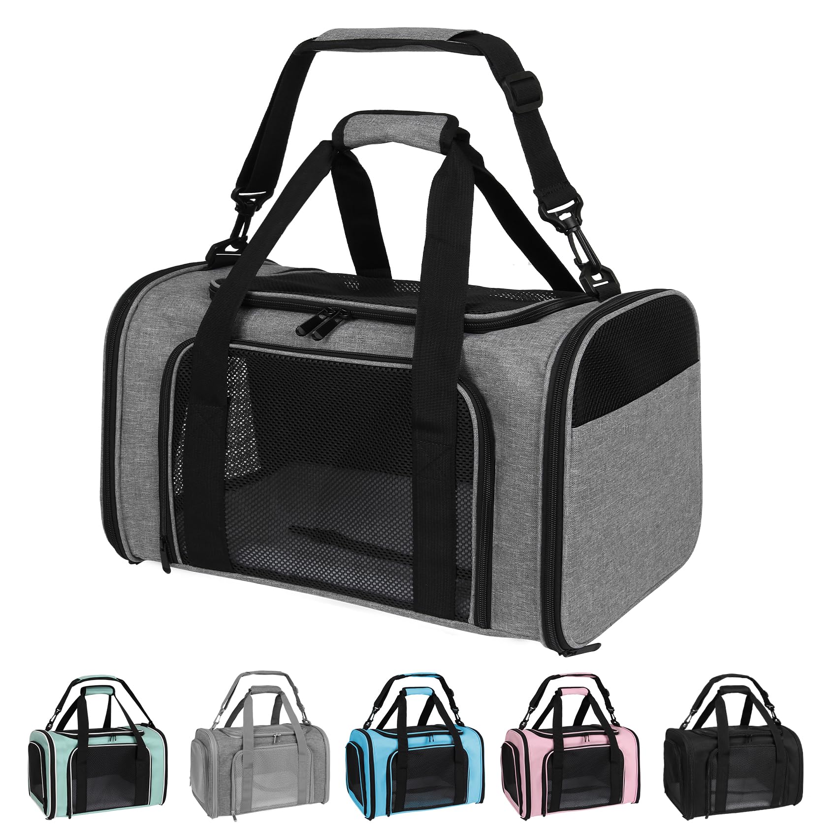 Yipincover soft-sided carrier with side ventilation windows for airflow during travel