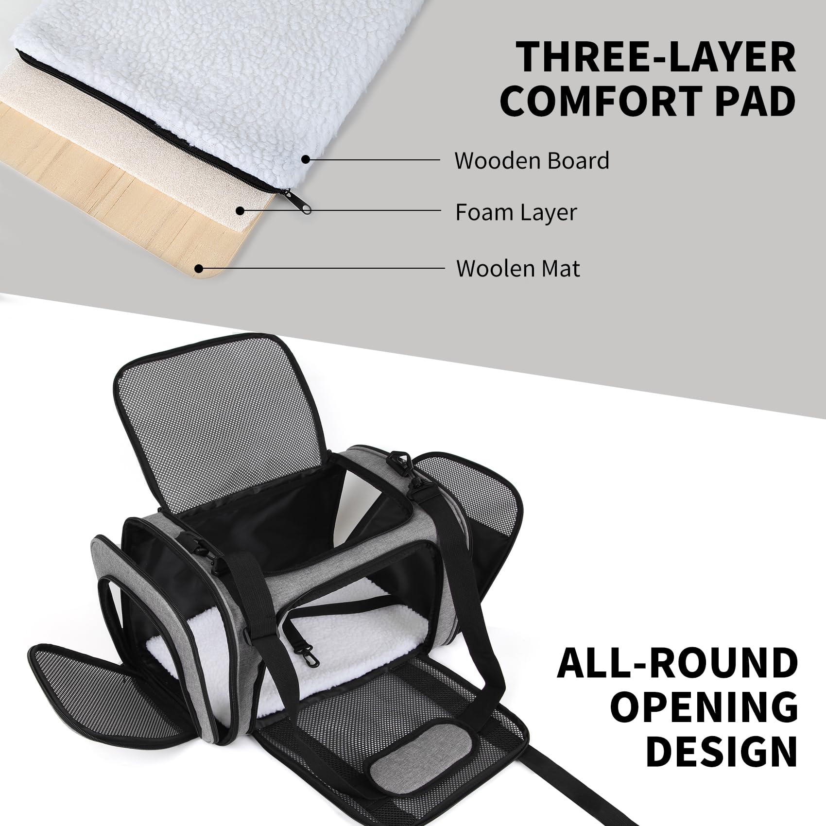 Yipincover carrier top load entry for easy pet access on the go