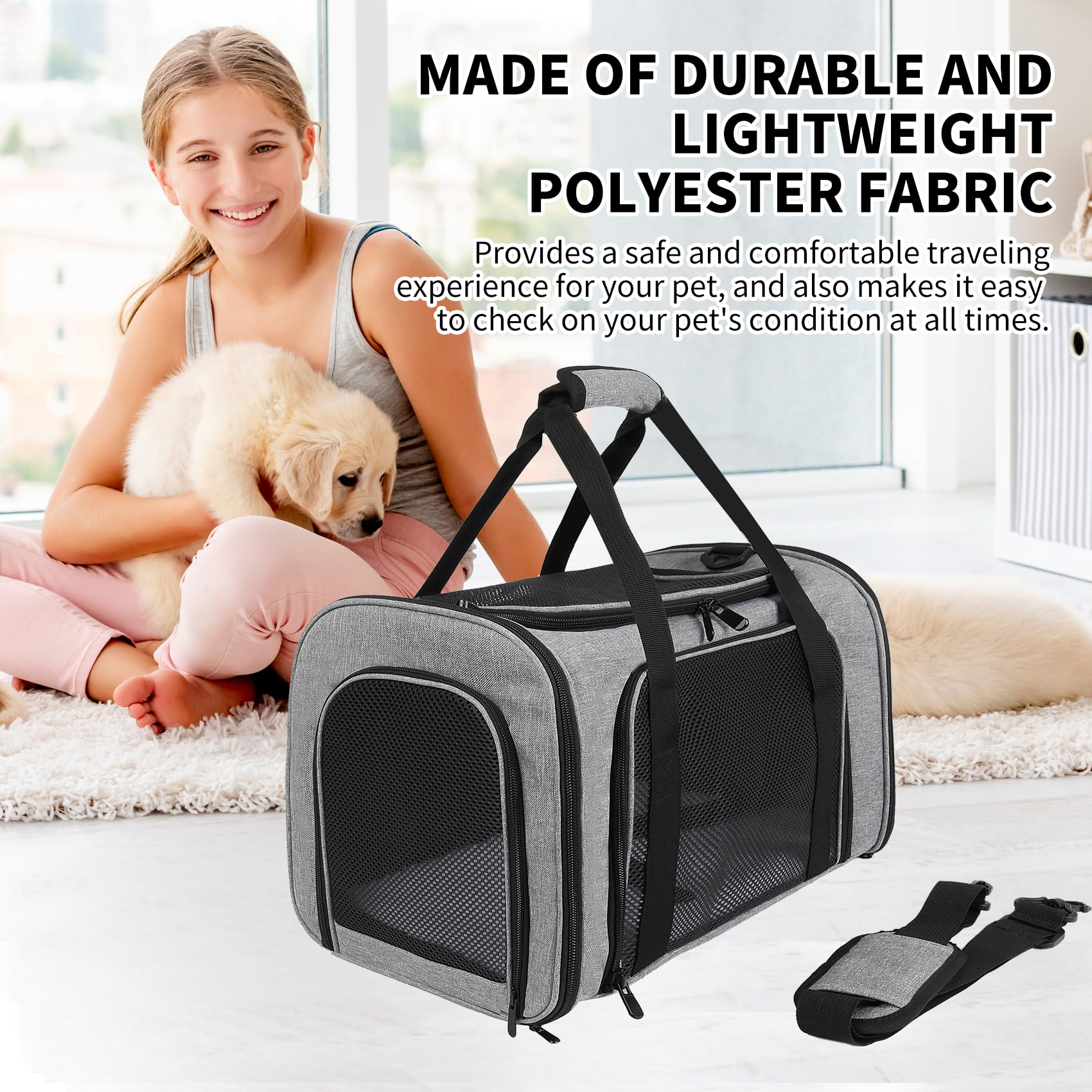 Yipincover carrier supporting pets up to 15 lbs for versatile use