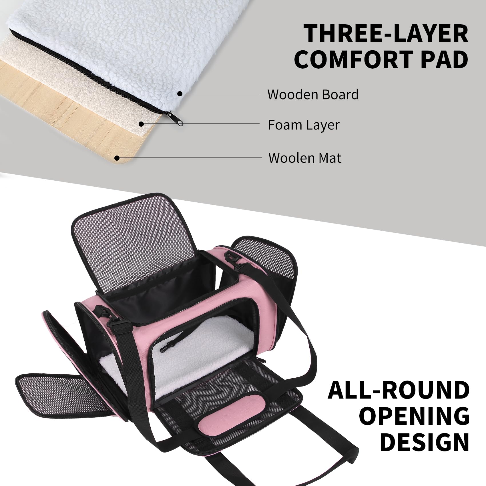 Yipincover cat carrier with breathable mesh windows enhances ventilation during journeys