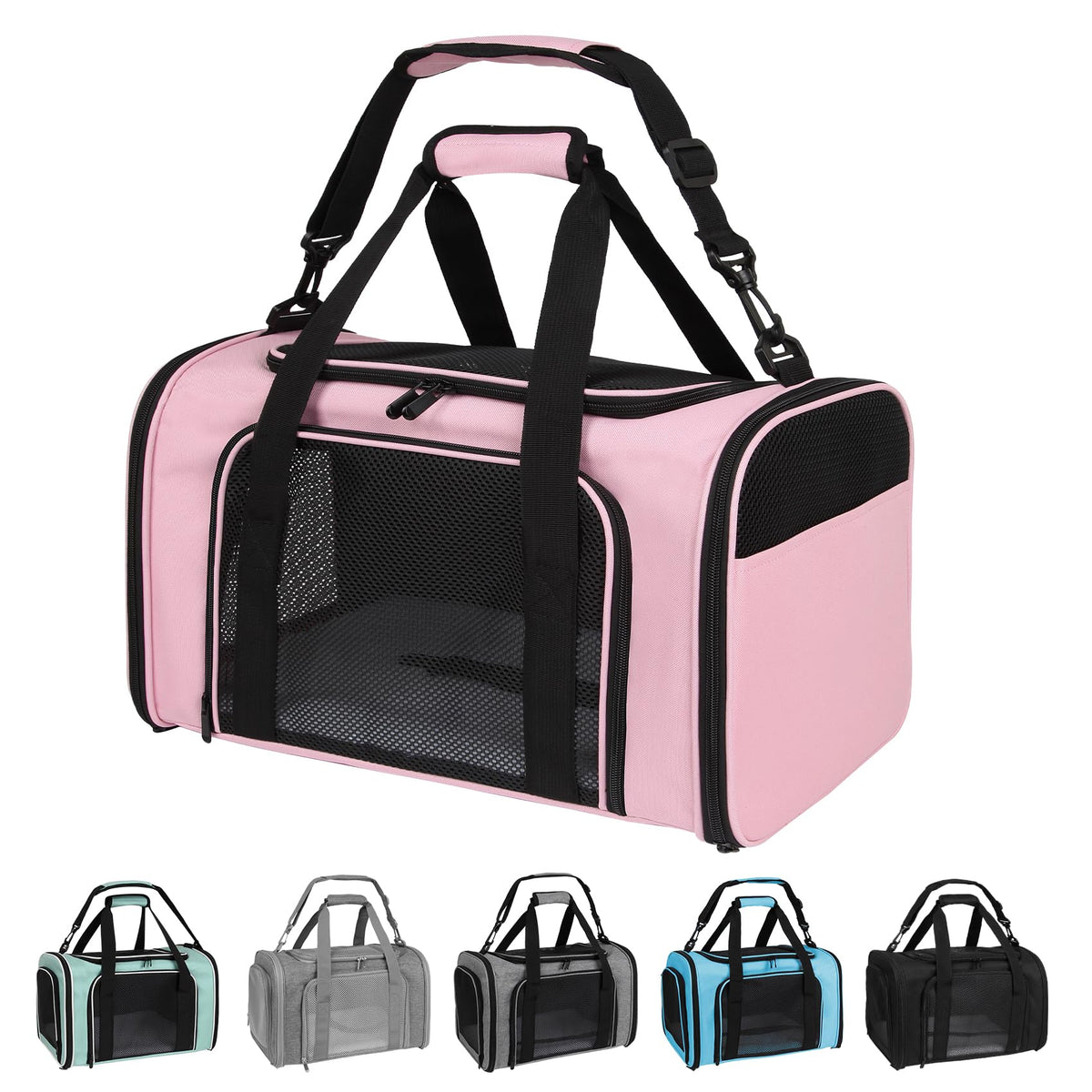 Yipincover soft-sided cat carrier in pink provides convenient travel for small pets
