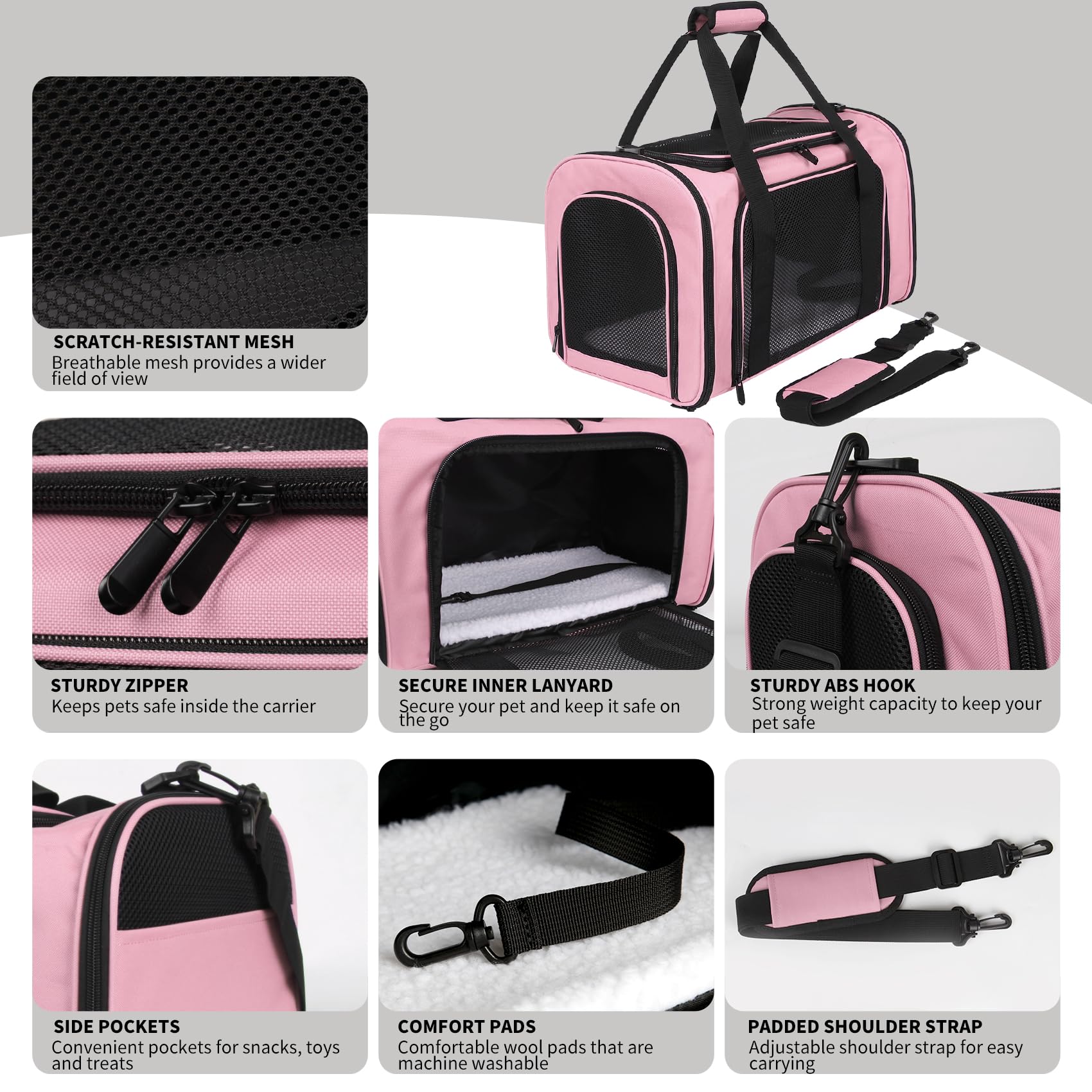 Yipincover top-entry carrier with locking zippers keeps your cat secure