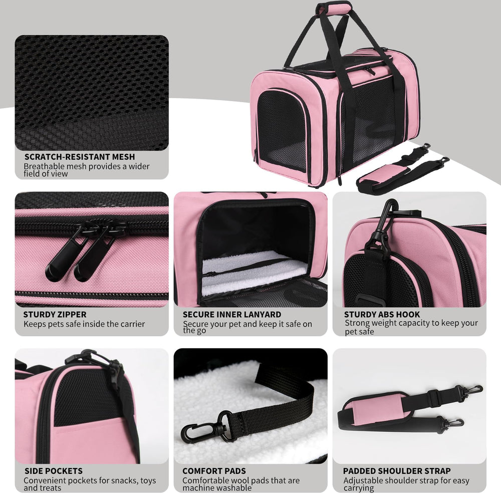 Yipincover top-entry carrier with locking zippers keeps your cat secure