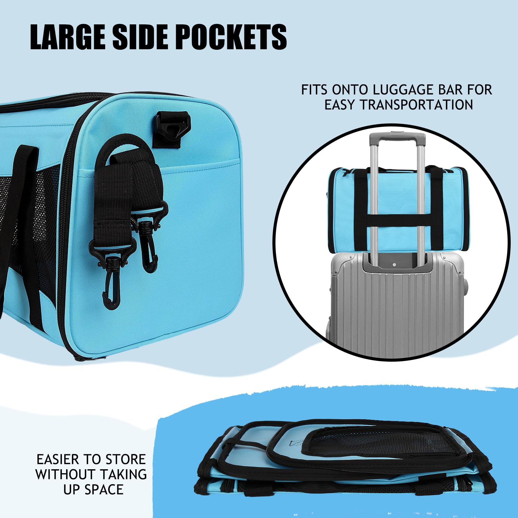 Yipincover blue adjustable-strap carrier stays secure on the go