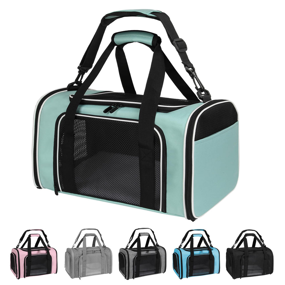 Yipincover soft-sided carrier front view for small pets, showing compact travel design