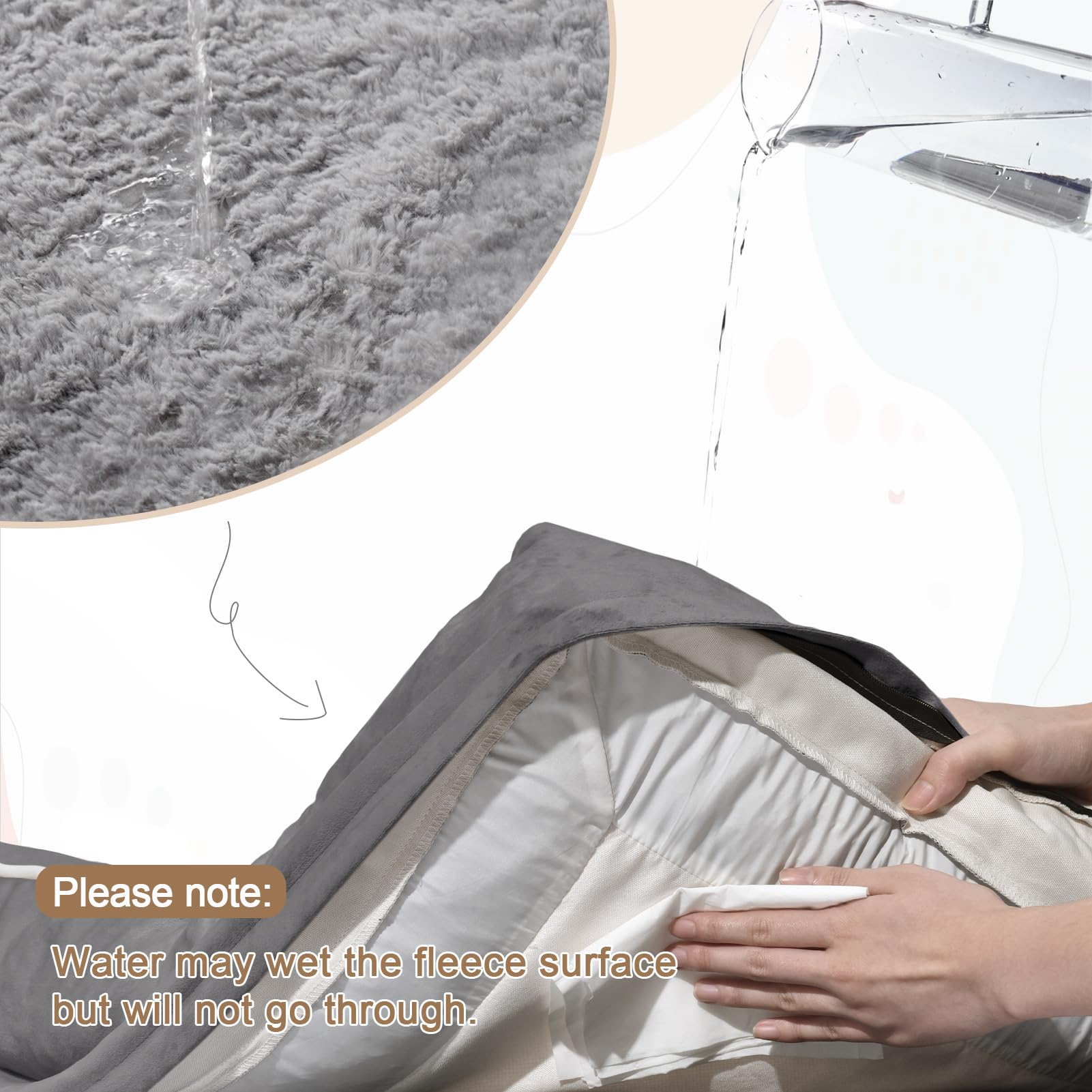 Yiruka XL dog bed waterproof inner liner protects foam and cushions spills