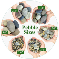 YISZM hand-picked pebbles close-up showing color variety
