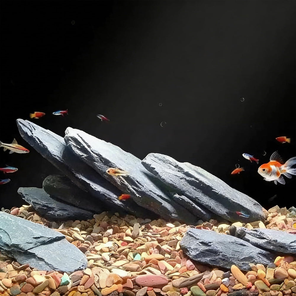 YISZM slate rock hiding caves provide shelter in aquariums