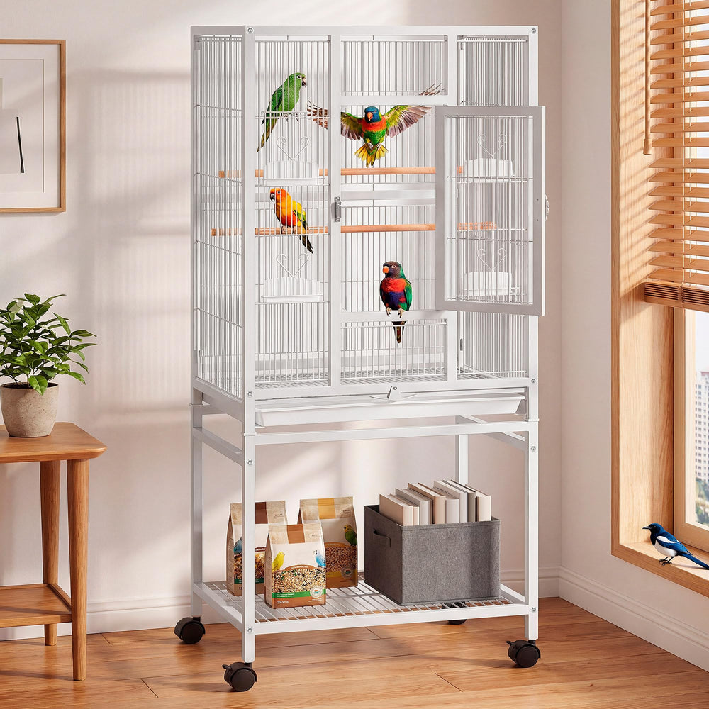 YITAHOME bird cage with rolling stand and brakes for easy repositioning