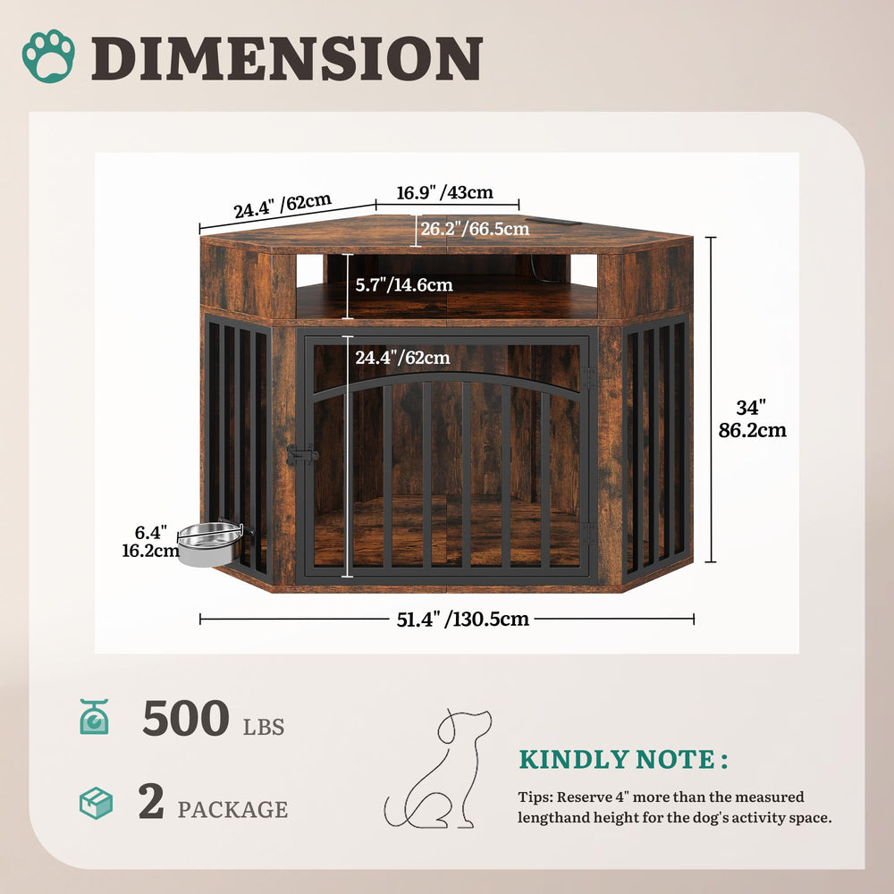 YITAHOME corner crate design maximizes wall space and airflow for comfort